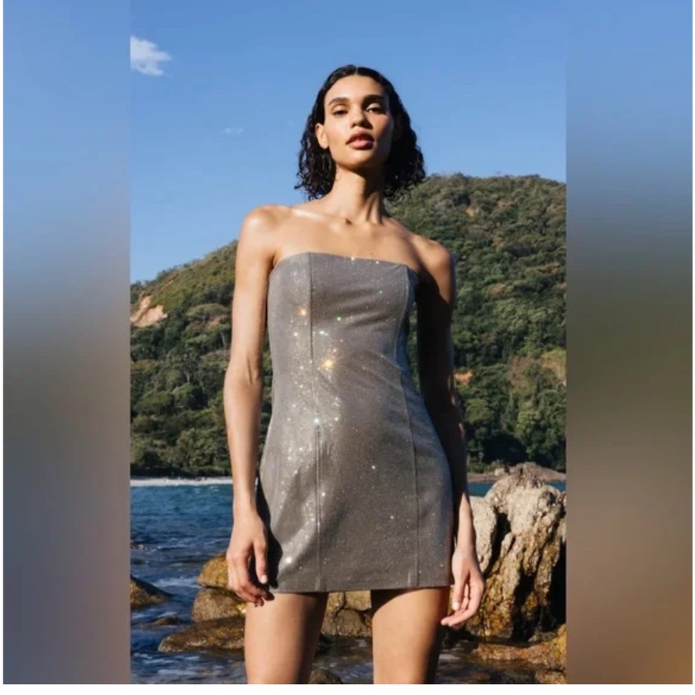 Zara dress Rhinestones brown, size M